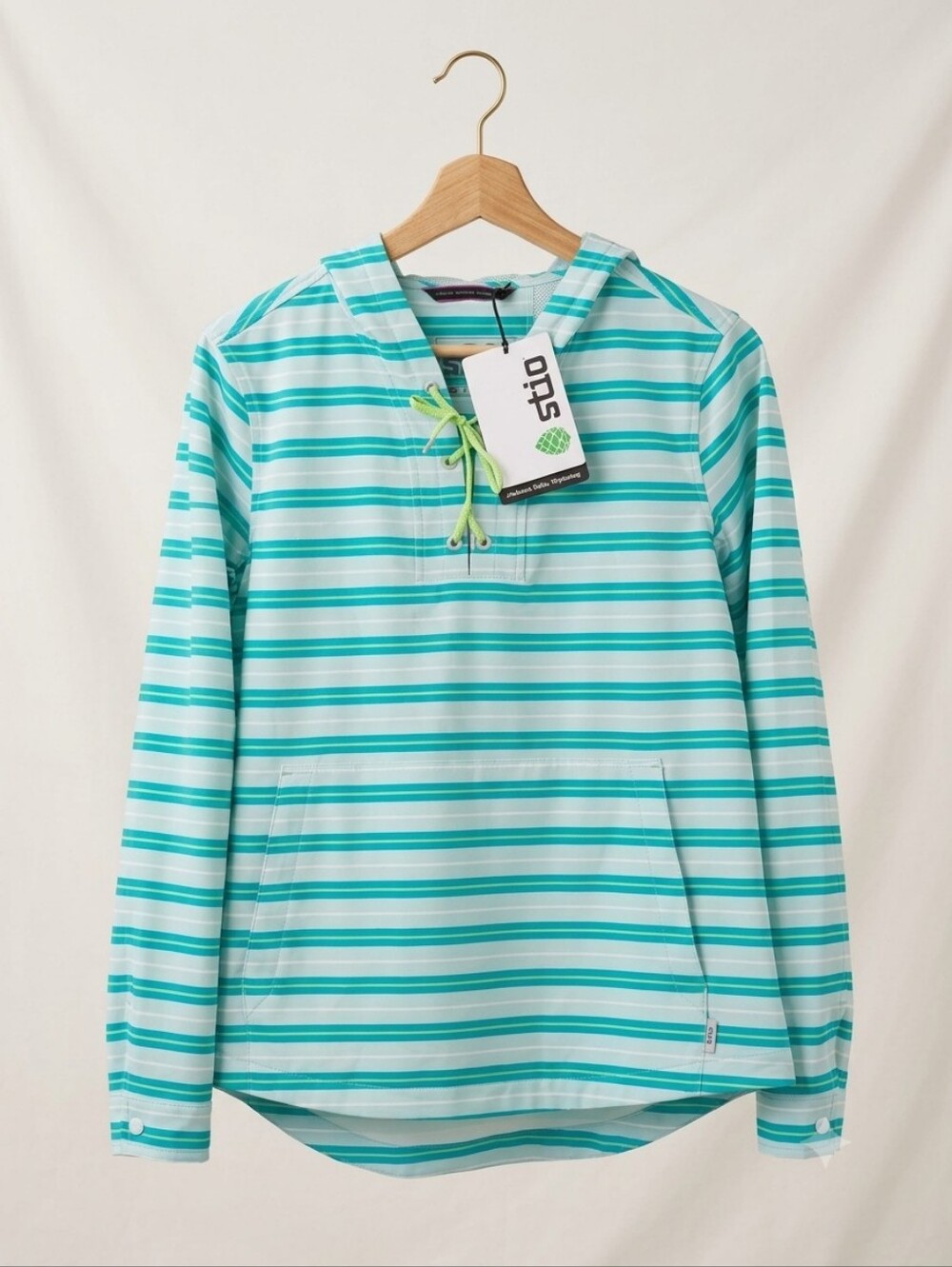 Stio CFS Sun Hoodie in Mint Fuzz Stripe - Size S